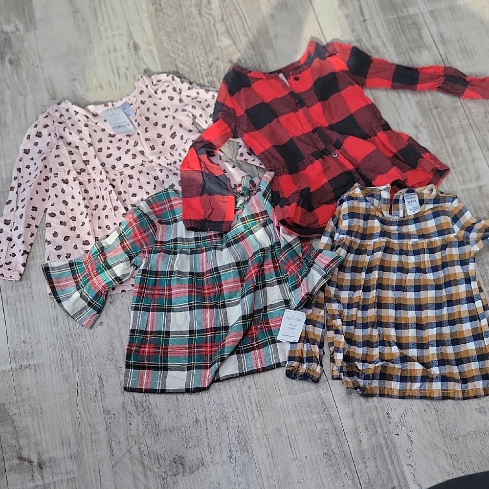 Plaid and Patterned Button-Up Tops Set